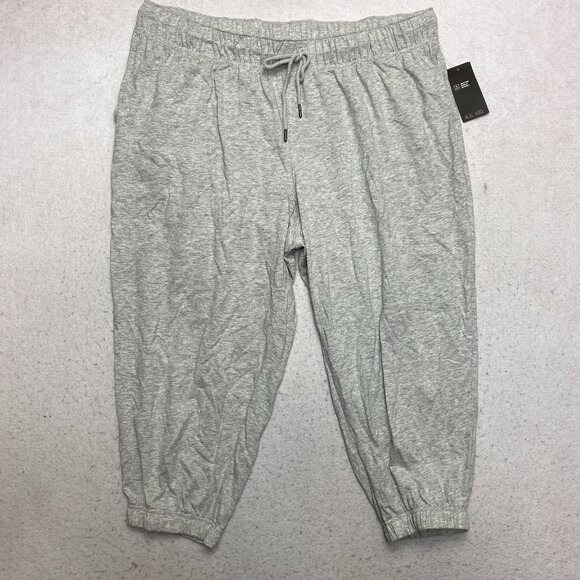 Ideology Jogger Women's 1X Gray Cropped Plus Size Pants $35 NEW - Picture 1 of 6